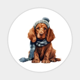 Winter Irish Setter Dog Magnet